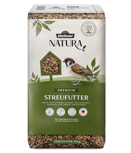 Dehner Natura Premium Wildvogelfutter, Streufutter, Ganzjahresfutter proteinreich / energiereich, hochwertiges Vogelfutter für Wildvögel, 20 kg
