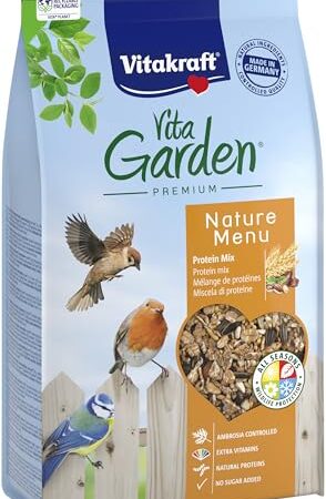 Vitakraft Vita Garden, Wildvogelfutter, mit tierischen Proteinen, umweltschonend, Ambrosia kontrolliert, ohne Zusatz von Zucker (1x 1kg)