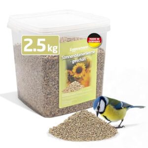 Eggersmann volaris Sonnenblumenkerne Vogelfutter 2,5kg [geschält] – Hochwertiges Vogelfutter Wildvögel ganzjährig – Sonnenblumenkerne geschält fett- & energiereich – Wildvogelfutter schalenfrei