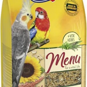 Vitakraft Menü, Vogelfutter für Großsittiche, mit Getreide und Nüssen, Großpackung, ohne Zusatz von Zucker (1x 3kg)
