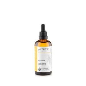 Alteya Organic Castor Oil 100ml – 100% USDA Certified Organic Pure Natural Cold Pressed Carrier Oil – Body, Hair, Lashes, Eyebrows – Nourish, Enhance Hair Growth – Premium Therapeutic Grade Treatment