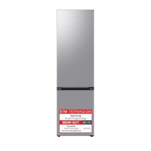 Samsung Kühl-Gefrier-Kombination, Kühlschrank mit Gefrierfach, 203 cm, 390 l Gesamtvolumen, 114 l Gefrierteil, AI Energy Mode, Edelstahl-Look, RL38C600CSA/EG
