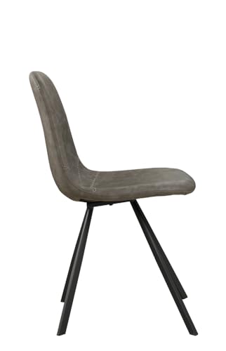 AVISSIMO Avella Esszimmerstuhl, Industrial-Design, Kunstleder, Baseballnaht, Metallgestell, modern, für Esszimmer & Wohnzimmer, grau (2er Set) – Bild 5