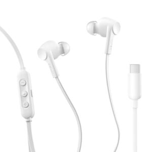 Belkin SoundForm ANC Earphones Wired with USB-C Connector, In-Ear Headphones with Microphone – Earbuds for iPhone 17, iPhone 16, iPad mini, Galaxy S25, Google Pixel 10, Android, and More – White