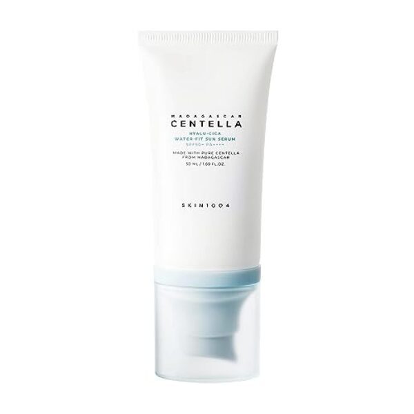 SKIN1004 Hyalu-Cica Water-Fit Sun Serum Gesicht LSF 50+ PA++++, Korean Skincare Moisturizer Sonnencreme Gesicht, Leicht, Ohne Weiße Rückstände, 50 ml, für Empfindliche Haut