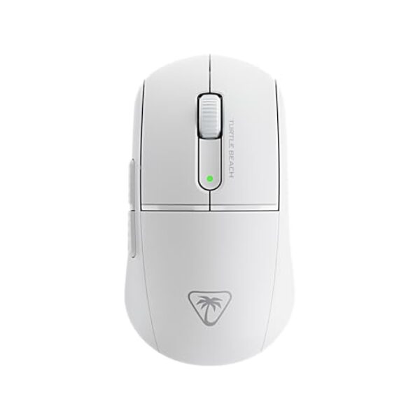 Turtle Beach Burst II Air – Kabellose 2,4-GHz-Gaming-Maus: ultraleichte 47 g, Optical Switches, symmetrisch, optischer Sensor, 26k DPI, Bluetooth, bis zu 120h Akkulaufzeit – Weiß