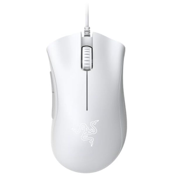 Razer DeathAdder Essential (2021) – Kabelgebundene Gaming-Maus mit Optischem Sensor mit 6400 DPI (5 programmierbare Tasten, Ergonomischer Formfaktor, 10 Millionen Klicks Lebensdauer) Weiß