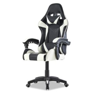 Walden Gaming Stuhl ergonomisch Office Chair bürostühle Gaming Chair Rückenlehne Sitzhöhe verstellbar Drehstuhl Racing Office Computer Ergonomic Video Game Chair (Weiss)