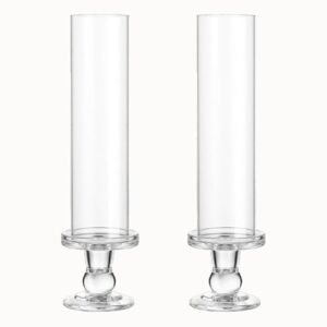 Glass Taper Candle Holder Pillar Candles Holders for Wedding Christmas and Clear Home Decoration Candlestick Light Tea Groom Hurricane Elegant Ideal Dinner Party Table Parties Various (2)
