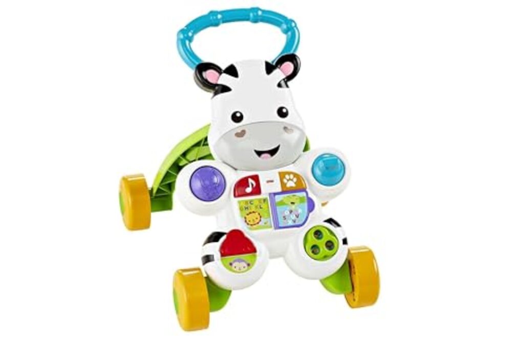 Fisher-Price Lern mit mir – Zebra Lauflernwagen, musikalisches Aktivitäts- und Gehspielzeug mit Lerninhalten, ab 6 Monaten, Deutsche Version, Reduzierte Verpackung, HBW56
