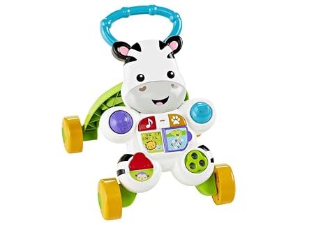 Fisher-Price Lern mit mir - Zebra Lauflernwagen, musikalisches Aktivitäts- und Gehspielzeug mit Lerninhalten, ab 6 Monaten, Deutsche Version, Reduzierte Verpackung, HBW56 - Prod...