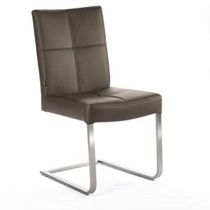 SIX Esszimmer Freischwinger Bürostuhl Libero Besucherstuhl Edelstahl – Echt Leder Braun Marke