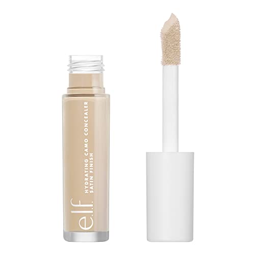 e.l.f. Hydrating Camo Concealer, Faltenfreie und Vollständige Abdeckung, Satiniertes Finish, Deckt ab, Korrigiert und Betont, Light Sand, 0,203 Fl Oz (6mL)