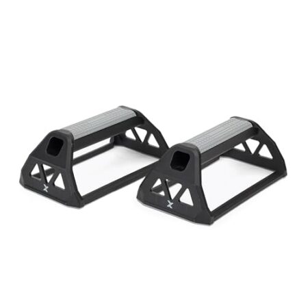 TREXO Liegestützgriffe in Schwarz 19x11x8 cm Stabiler, rutschfester Boden Aus strapazierfähigem PP und TPR Verbessert die Effektivität des Kraft- und Ausdauertrainings Push-Up -...
