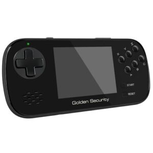 Golden Security Tragbare Handheld-Spielkonsole für Kinder, Retro Konsole mit 156 Retro-Videospielen, mit wiederaufladbarem Akku, 3,5-Zoll-LCD-Bildschirm, Geschenk für Jungen und Mädchen (Schwarz)