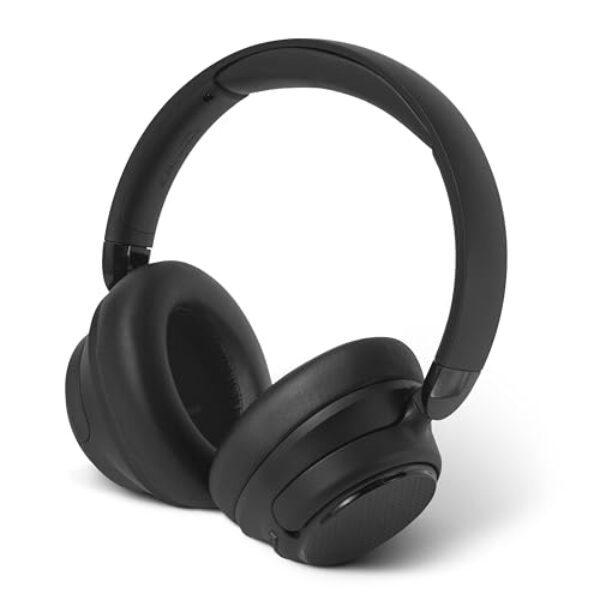 Amazon Basics Hybrid-Kopfhörer mit Aktiver Geräuschunterdrückung, Kabellos,Ohrumschließend, Bluetooth, Schwarz, Einheitsgröße