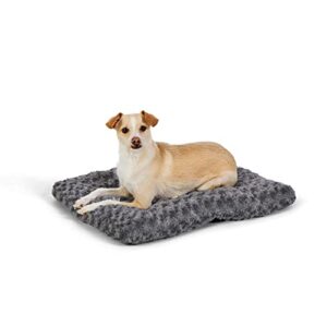 Amazon Basics Maschinenwaschbar Hundebett und Haustierbett für Hunde und Katzen – Waschbar und Strapazierfähig, Sehr Klein, 59 x 46 x 6 cm (L x W x H), Graue Wirbel