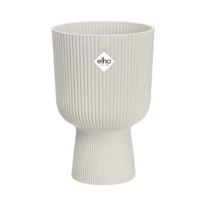 elho Vibes Fold Coupe 14 Pflanzentopf – Blumentopf für Innen – 100% recyceltes Plastik – Ø 13.9 x H 21.0 cm – Weiß/Seidenweiß