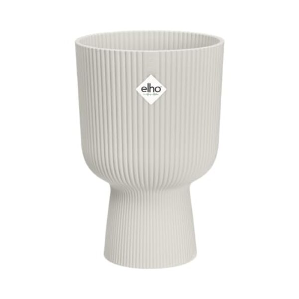 elho Vibes Fold Coupe 14 Pflanzentopf – Blumentopf für Innen – 100% recyceltes Plastik – Ø 13.9 x H 21.0 cm – Weiß/Seidenweiß