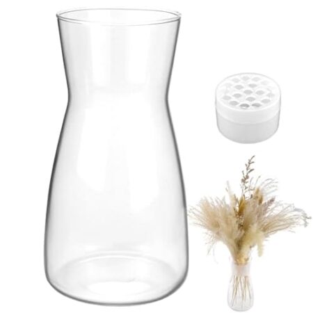 Blumenvase Vasen aus Glas Klarglas Vase für Blumen Glasvase für Tischdeko Transparente Dekorative Vasen für Pampasgras Tulpen Rosen Deko für Schlafzimmer Wohnzimmer Büro - Produ...