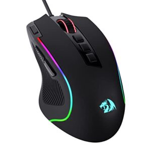Redragon M612 Predator RGB Gaming Maus, 8000 DPI kabelgebundene optische Maus mit 11 programmierbaren Tasten & 5 Hintergrundbeleuchtungsmodi, Software unterstützt DIY Keybinds Rapid