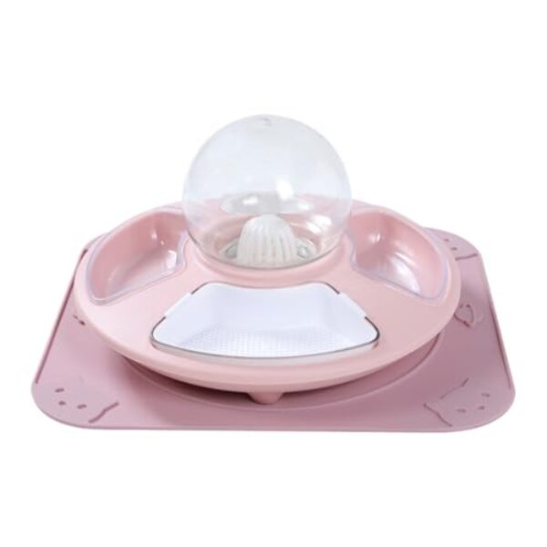 Ceprznvey Cat Feeding Bowls, Kitten Water Container, Multifunctional Feeder Dish for Kittens, Anti-Slip Pet Watering Storage, Automatic Drinking Refill