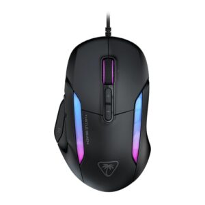 Turtle Beach Kone II – Ergonomische RGB-Gaming-Maus, 26K DPI Optischer Sensor, optische Schalter mit 100 Mio. klick-Lebensdauer, 23 programmierbare Funktionen, 4D-Scroll-Rad, Schwarz