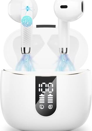 Bluetooth 5.3 Kopfhörer, In Ear Kopfhörer Kabellos mit 4 Mic, 48H Tiefer Bass Spielzeit Wireless Earbud, LED-Anzeige, Bluetooth Ohrhörer mit ENC Noise Cancelling, IP7 Wasserdicht Kopfhörer Sport USB-C