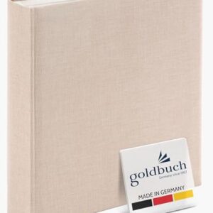 goldbuch 31605 Fotoalbum Summertime Trend 2, Fotobuch mit 100 weißen Seiten mit Pergamin Trennblätter, Foto Album mit Leinen Einband, bis zu 600 Bilder, Hochwertiges Papier, Beige, 30 x 31 cm