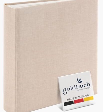 goldbuch 31605 Fotoalbum Summertime Trend 2, Fotobuch mit 100 weißen Seiten mit Pergamin Trennblätter, Foto Album mit Leinen Einband, bis zu 600 Bilder, Hochwertiges Papier, Beige, 30 x 31 cm