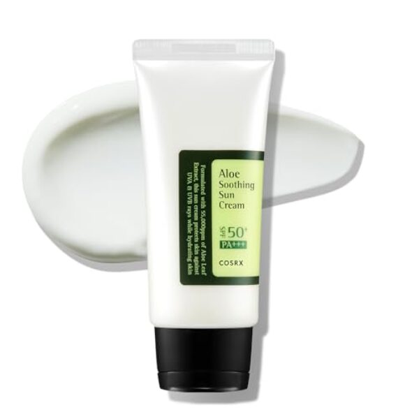 COSRX Aloe Soothing Sun Cream LSF 50, Feuchtigkeitsspendende Sonnencreme mit Aloe Vera, für alle Hauttypen, Gesicht & Körper, Korean Skincare