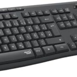 Logitech MK270 Wireless Keyboard and Mouse Set, 2.4 GHz Wireless Connection via Nano USB Receiver, Long Battery Life, for Windows and ChromeOS PCs/laptops, German QWERTZ Layout – blac