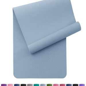 Oak & Tea Yogamatte Rutschfest Fitnessmatte Umweltfreundliche TPE Sportmatte mit Tragegurt Gymnastikmatte für Pilates Yoga Workout 183 x 61 x 0.6 cm