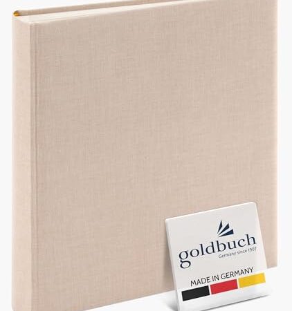 goldbuch 24605 Fotoalbum Summertime Trend 2, Fotobuch mit 60 weißen Seiten mit Pergamin Trennblätter, Erinnerungsalbum mit Leinen Einband, Foto Album zum Einkleben, Beige, 25 x 25 x 4 cm
