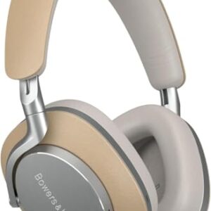 Bowers & Wilkins Px8 Over-Ear-Kopfhörer mit Geräuschunterdrückung, kabellos, Bluetooth 5.0, Schnellladung, 30 Stunden hochauflösende Wiedergabe, integriertes Mikrofon – Beige