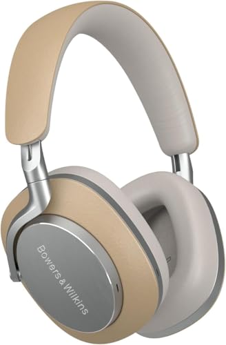 Bowers & Wilkins Px8 Over-Ear-Kopfhörer mit Geräuschunterdrückung, kabellos, Bluetooth 5.0, Schnellladung, 30 Stunden hochauflösende Wiedergabe, integriertes Mikrofon - Beige