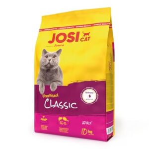 JosiCat Sterilised Classic (1 x 10 kg) | Adult | Premium Trockenfutter für kastrierte Katzen | mit wenig Fett und viel Protein | Powered by JOSERA | Katzenfutter | Alleinfuttermittel | 1er Pack