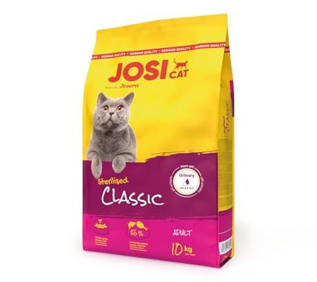 JosiCat Sterilised Classic (1 x 10 kg) | Adult | Premium Trockenfutter für kastrierte Katzen | mit wenig Fett und viel Protein | Powered by JOSERA | Katzenfutter | Alleinfuttermittel | 1er Pack
