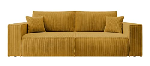 Selsey Sofa Schlafsofa Couch Mit Stauraum Schlaffunktion Pflegeleicht Polyurethanschaum Kordsamt Weich Honig Farese
