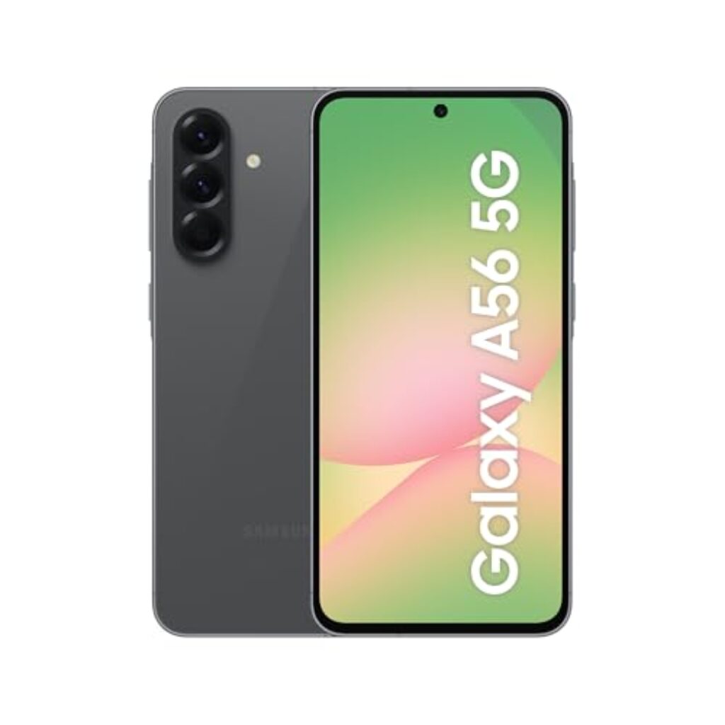 Samsung Galaxy A56 5G AI Smartphone ohne Vertrag, Simlockfreies AI Handy mit Android, 8 GB RAM, 128 GB Speicher, 50-MP-Kamera, Awesome Graphite, 2,5 Jahre Herstellergarantie [Ex...