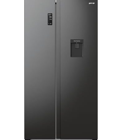 Gorenje NRR 9185 EABXLWD Side by Side Kühl-Gefrierkombination, Made in Europe, EEK E, NoFrostPlus, Inverter-Kompressor, Crisp Zone, ConvertActive Zone, FastFreeze, 178,6 cm, schwarz