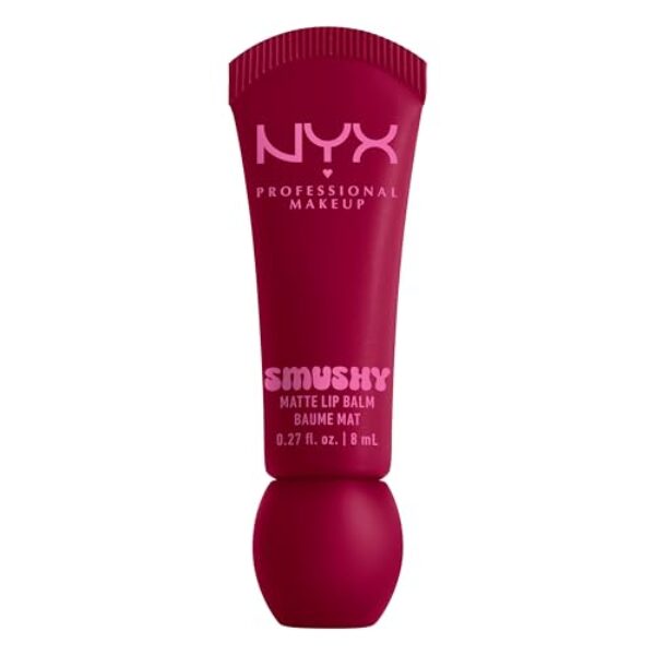 NYX Professional Makeup Lip Balm, matte, aufbaubare Farbe, angenehmes Tragegefühl, einzigartiger, süßer Duft, Smushy Matte Lip Balm, Squeeze n‘ Sizzle