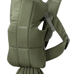 BabyBjörn Babytrage Mini, Gewebt, Dunkelgrün