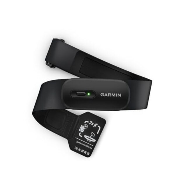 Garmin HRM 200 – Herzfrequenz-Brustgurt zur Messung präziser Herzfrequenz- und HFV-Daten, Batterielaufzeit von bis zu 1 Jahr, waschmaschinenfester Gurt, größenverstellbar, Größe M-XL