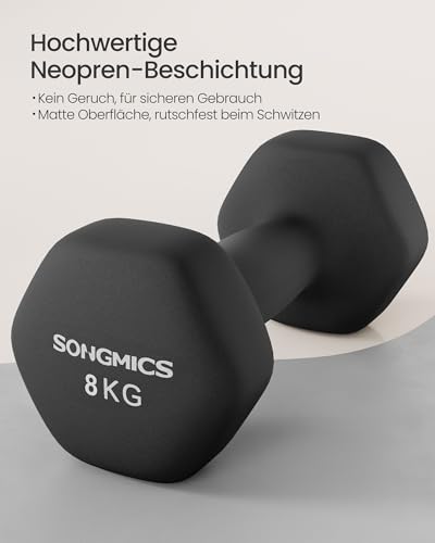 SONGMICS 2 Stück Hexagon Hanteln mit Neoprenbeschichtung für Krafttraining, Fitness, Zuhause – Bild 3