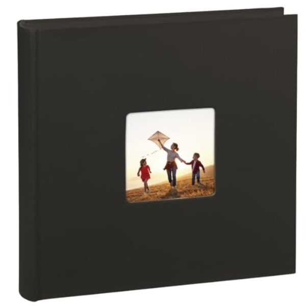 Hama Fotoalbum Jumbo 30×30 cm (Fotobuch mit 100 schwarzen Seiten, Album für 400 Fotos zum Selbstgestalten und Einkleben) schwarz
