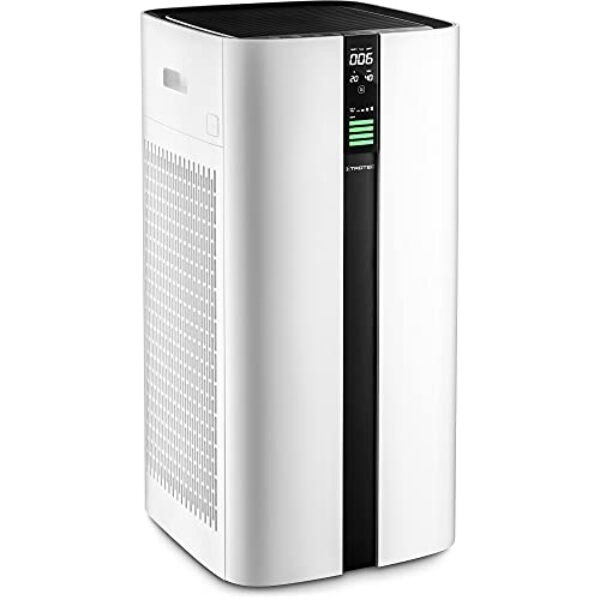 TROTEC Luftreiniger AirgoClean 350 E – HEPA Filter für Allergiker – Räume bis 120 m²/300 m³, Gebläsestufen 4, entfernt 99,97% aller Partikel, Pollen, Staub