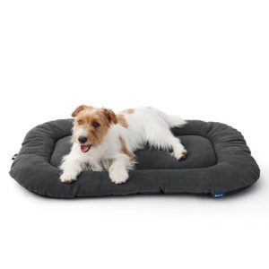 BEDSURE waschbar Hundekissen für mittelgroße Hunde – dünne Hundebette kleine und mittelgroße Hunde, weiche und Bequeme Hundematte mit Rutschfester Unterseite- 74×46 cm,Dunkelgrau