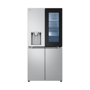 LG GMG861MBAE InstaView SLIM Multi-Door, Klasse E, 508 L, Kühlschrank mit Gefrierfach, Eis-, Crushed Ice- Wasserspender mit UVnano, Total NoFrost, Smart Inverter Kompressor, Wi-Fi, Farbe Metal Sorbet