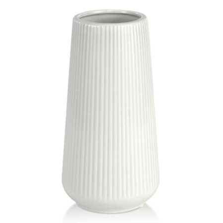 Keramik Vase, GUKJOB Blumenvase Keramik Vasen für Blumen, Dekorative Vasen für Pampasgras Deko, Modern Kleine Vase für Home Wohnzimmer Esstisch Bauernhaus Büro Dekor (Weiß) - Pr...